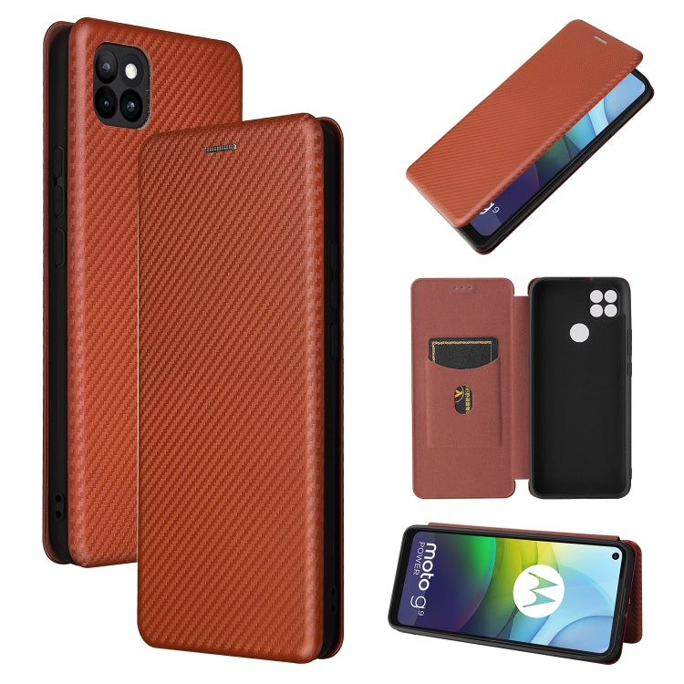 Carbon Fiber Texture Magnetic Horizontal Flip TPU + PC + PU Leather Case with Card Slot, For LG Wing 5G, For LG Wing 5G with Buckle, For OPPO A72 5G, For OPPO A15, For Motorola Moto G9 Power