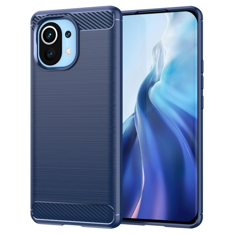 Brushed Texture Carbon Fiber TPU Case, For Xiaomi Mi 11
