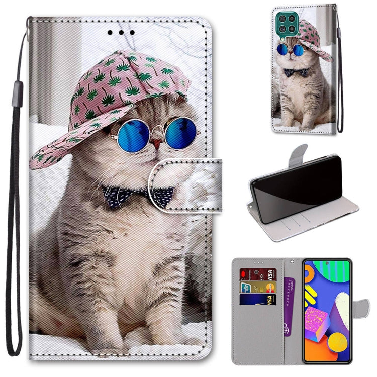 Coloured Drawing Cross Texture Horizontal Flip PU Leather Case with Holder & Card Slots & Wallet & Lanyard, For Samsung Galaxy F62 / M62