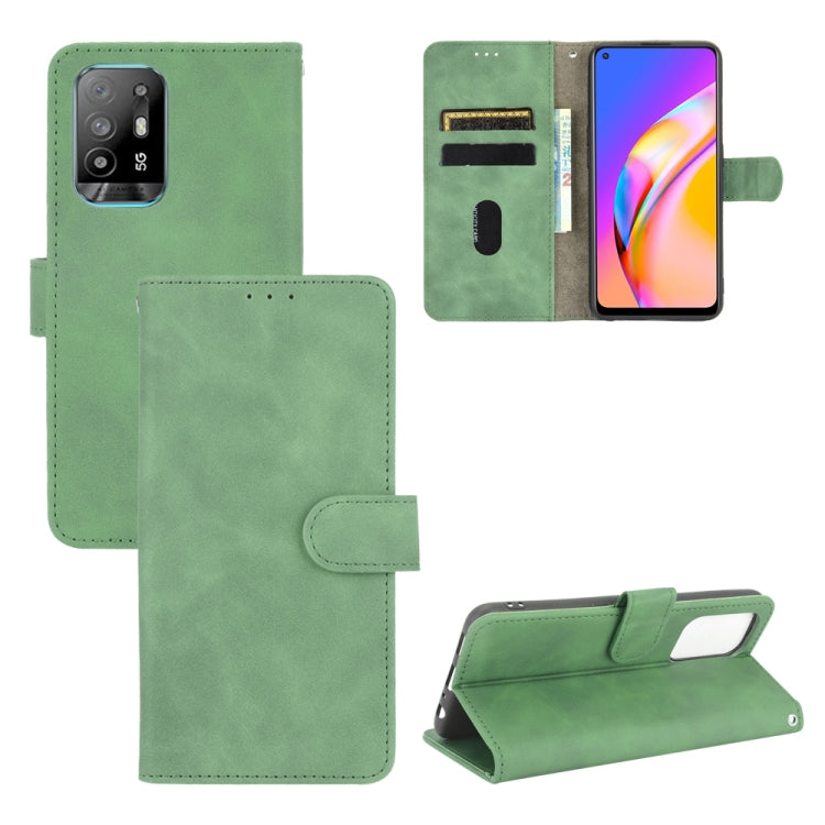Solid Color Skin Feel Magnetic Buckle Horizontal Flip Calf Texture PU Leather Case with Holder & Card Slots & Wallet, For OPPO F19 Pro / A94 5G