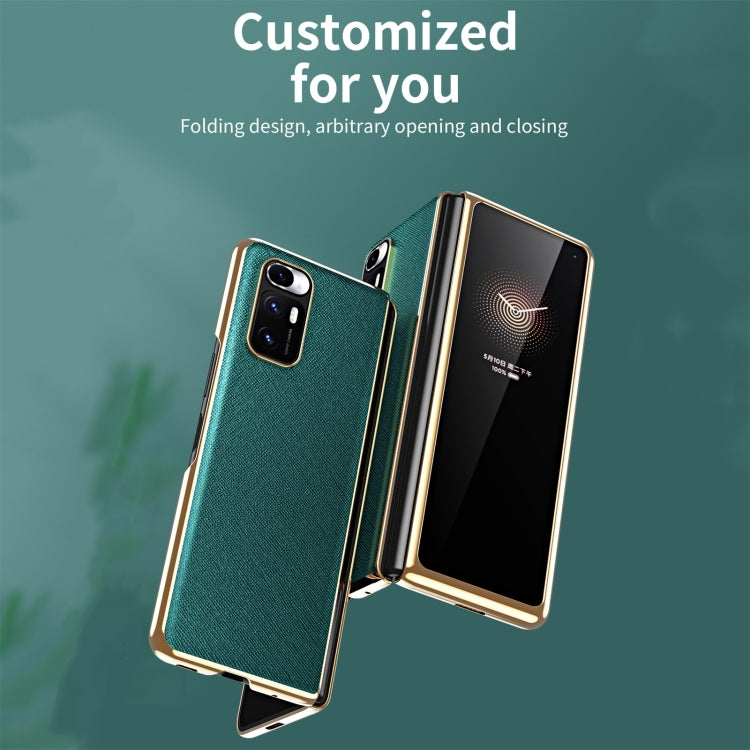 Electroplated Leather Texture Protective Case, For Xiaomi Mi Mix Fold
