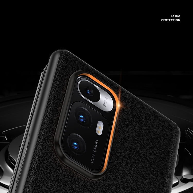 Matte First Layer Cowhide Folding Leather Case, For Xiaomi Mi Mix Fold