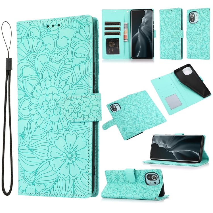 Skin Feel Embossed Sunflower Horizontal Flip Leather Case with Holder & Card Slots & Wallet & Lanyard, For Xiaomi POCO X3 NFC / X3 Pro / X3, For Xiaomi Redmi K40 / K40 Pro / Poco F3, For Xiaomi Mi 10T Lite 5G, For Xiaomi Mi 11