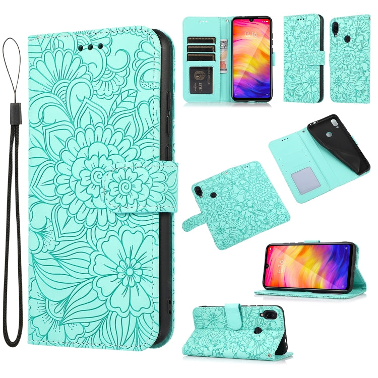 Skin Feel Embossed Sunflower Horizontal Flip Leather Case with Holder & Card Slots & Wallet & Lanyard, For Xiaomi Redmi Note 9 Pro, For Xiaomi Mi CC9, For Xiaomi Redmi 8A, For Xiaomi Redmi Note 7