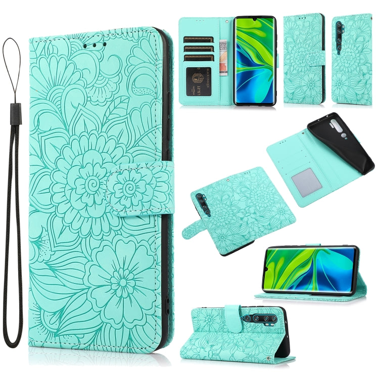 Skin Feel Embossed Sunflower Horizontal Flip Leather Case with Holder & Card Slots & Wallet & Lanyard, For Xiaomi Redmi 9, For Xiaomi Redmi 10X 5G, For Xiaomi Redmi K30 Pro, For Xiaomi Mi CC9 Pro