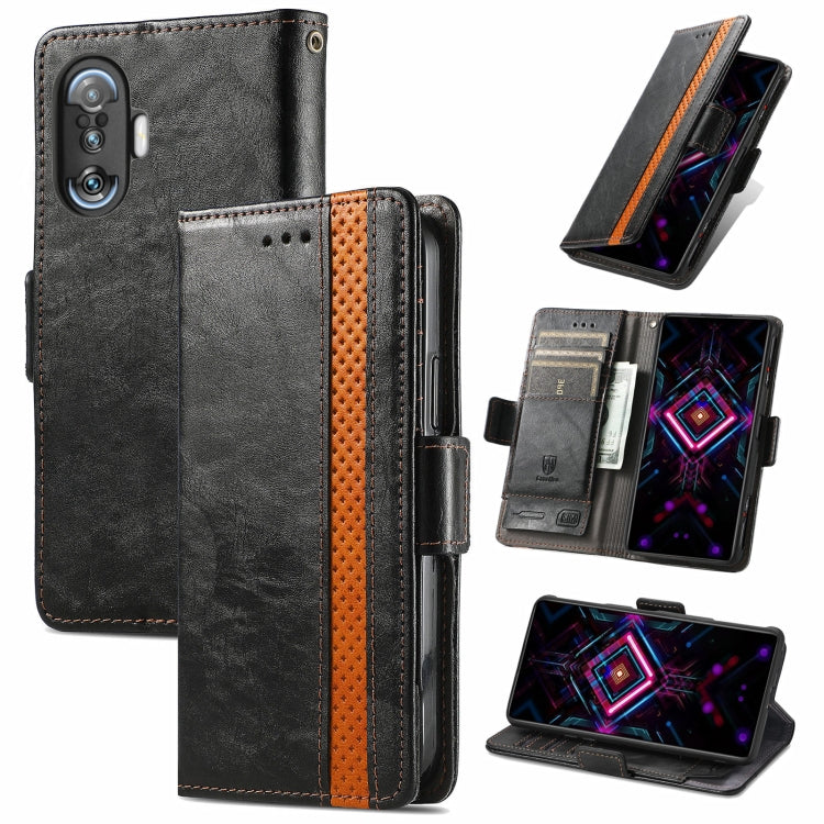 CaseNeo Business Splicing Dual Magnetic Buckle Horizontal Flip PU Leather Case with Holder & Card Slots & Wallet, For Xiaomi Redmi Note 10, For Xiaomi Redmi Note 10 5G, For Xiaomi Redmi 10, For Xiaomi Redmi K40 Gaming