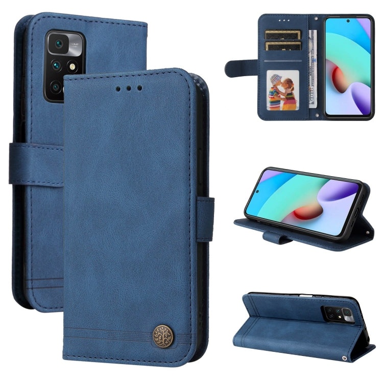 Skin Feel Life Tree Metal Button Horizontal Flip Leather Case with Holder & Card Slot & Wallet & Photo Frame & Strap, For OnePlus Nord 2 5G, For OnePlus Nord CE 5G, For OPPO Realme 7 5G / V5 5G, For Xiaomi Redmi 10
