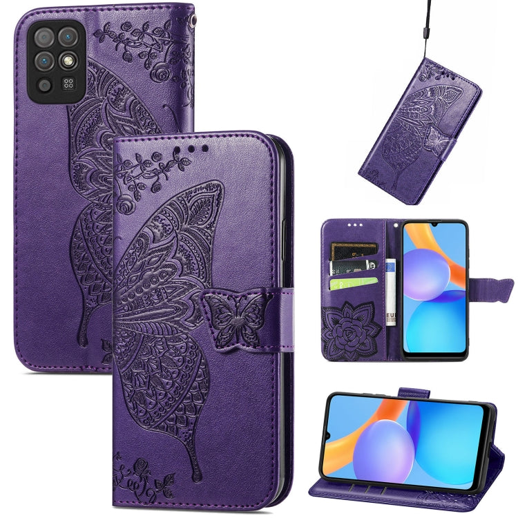 Butterfly Love Flowers Embossed Horizontal Flip Leather Case with Holder & Card Slots & Wallet & Lanyard, For OPPO Realme C21Y, For Xiaomi Mi 11T / 11T Pro, For Honor Play 5T Youth