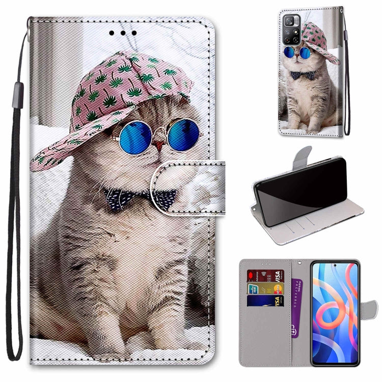 Coloured Drawing Cross Texture Horizontal Flip PU Phone Leather Case with Holder & Card Slots & Wallet & Lanyard(Colorful Layer, For Xiaomi Redmi Note 11