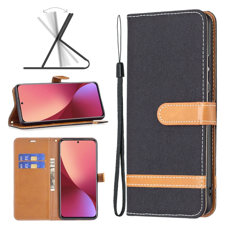 Color Matching Denim Texture Leather Phone Case, For Samsung Galaxy A73 5G, For Xiaomi 12