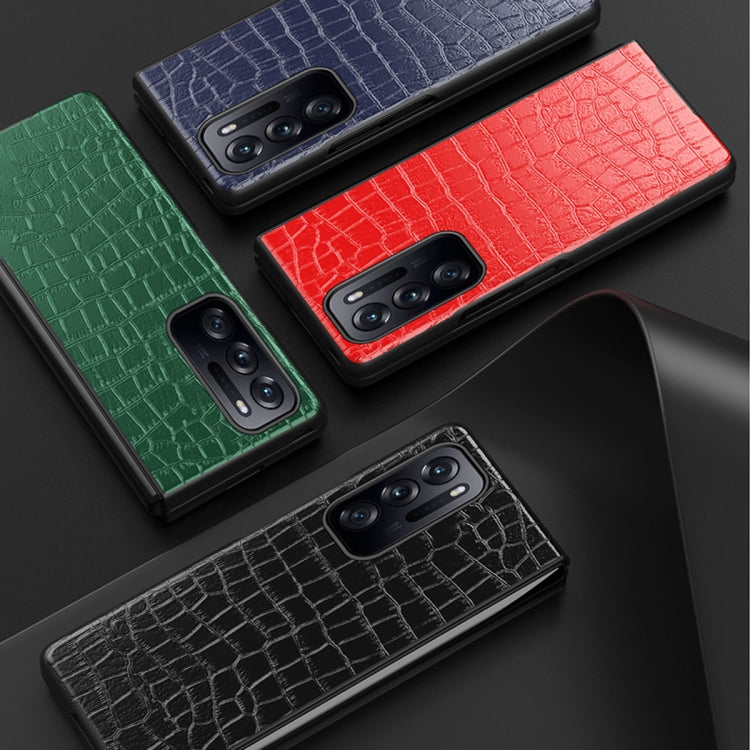 Folding Crocodile Texture Leather Phone Case, For OPPO Find N