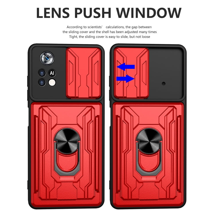 Sliding Camshield TPU+PC Phone Case with Card Slot, For Xiaomi Poco X4 Pro 5G