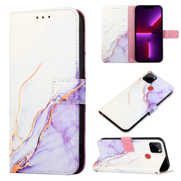 PT003 Marble Pattern Flip Leather Phone Case, For OPPO K9x, For Realme 8 / 8 Pro, For Realme 8i, For Realme C12 / C15 / C25 / C25s / 7i Global / Narzo 20 / Narzo 30A