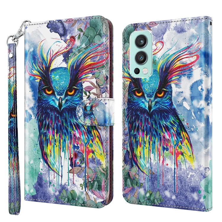 3D Painting Pattern TPU + PU Leather Phone Case, For OnePlus 9RT 5G, For OnePlus Nord 2 5G