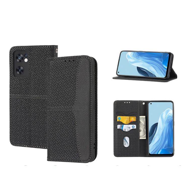 Woven Texture Stitching Magnetic PU Leather Phone Case, For OPPO A96 5G, For OPPO Realme C35, For OPPO Reno7 SE 5G, For OPPO Reno7 5G