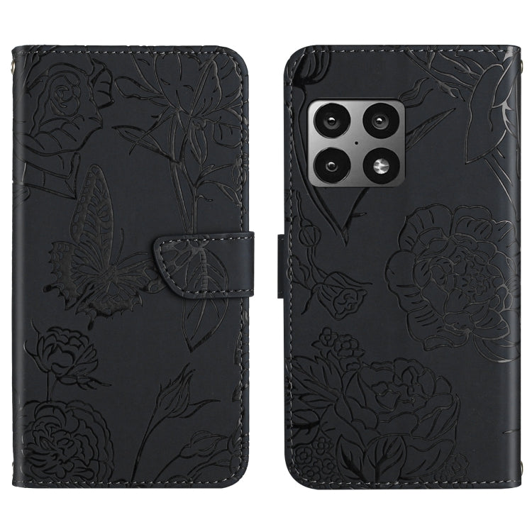 Skin Feel Butterfly Peony Embossed Leather Phone Case, For OnePlus 9, For OnePlus 9 Pro, For OnePlus 10 Pro