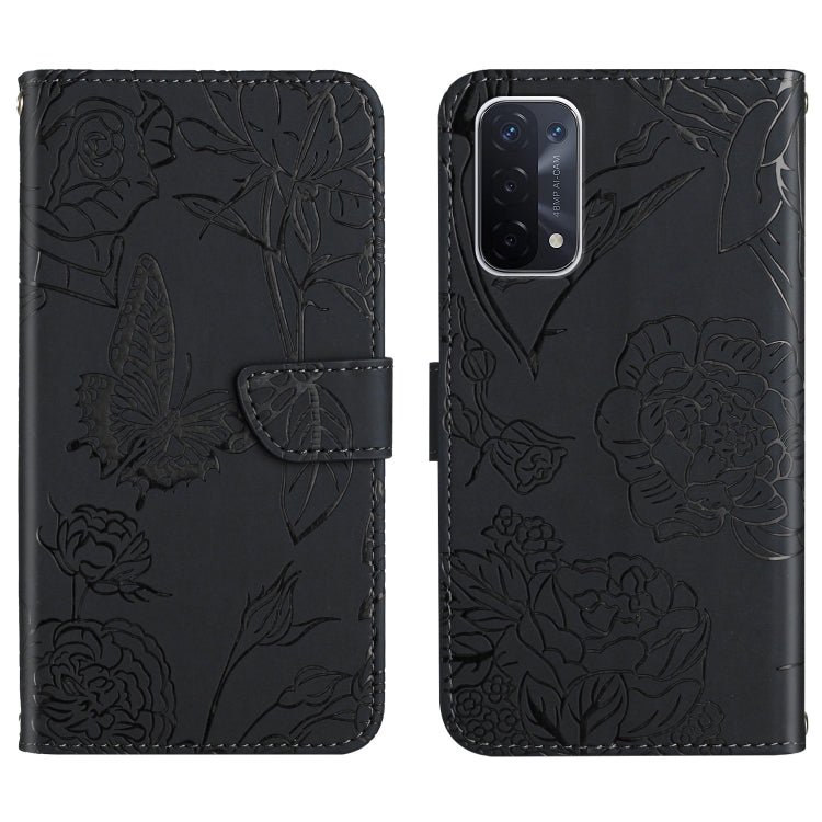 Skin Feel Butterfly Peony Embossed Leather Phone Case, For OPPO A52 / A72 / A92, For OPPO A53 4G, For OPPO A54 4G / A16, For OPPO A54 5G