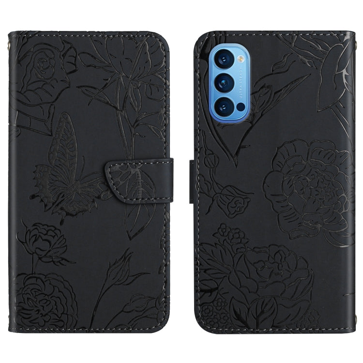 Skin Feel Butterfly Peony Embossed Leather Phone Case, For OPPO Reno2 Z / F, For OPPO Reno3 Pro, For OPPO Reno4 5G, For OPPO Reno4 Pro