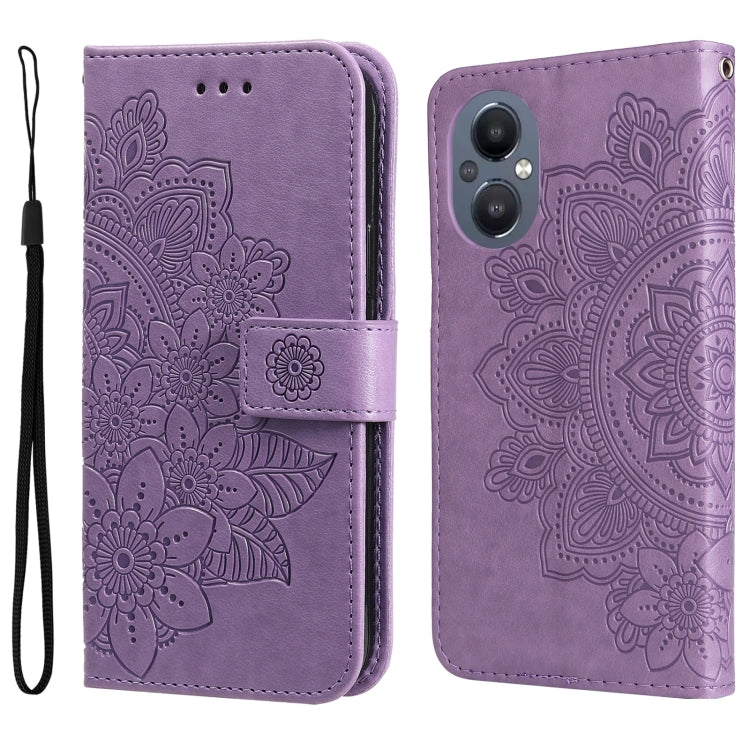 7-petal Flowers Embossing Pattern Horizontal Flip Leather Case, For Infinix Note 11 Pro/Note 11s, For OPPO Realme C35, For OPPO Reno7 SE 5G, For OPPO Reno7 Z/A96 5G/OnePlus Nord N20 5G