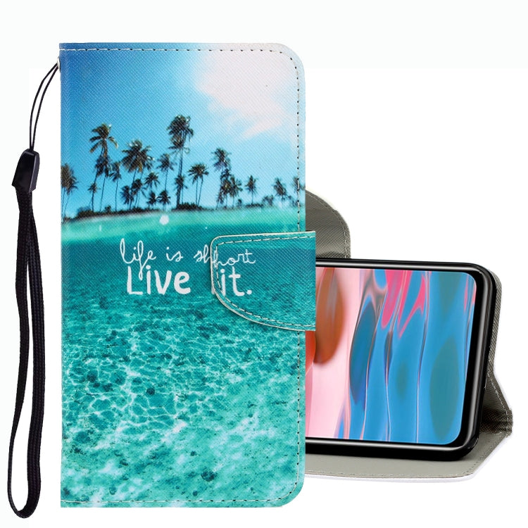 3D Colored Drawing Leather Phone Case, For Xiaomi Redmi Note 10 4G