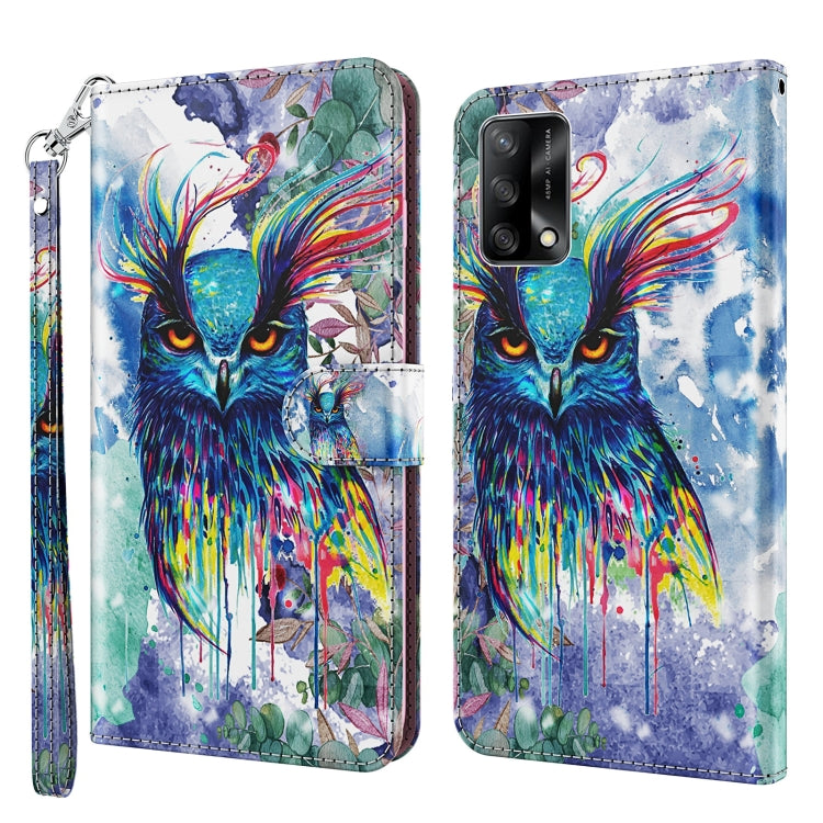 3D Painting Pattern Flip Leather Phone Case, For OPPO A54 5G / A74 5G, For OPPO A74 4G