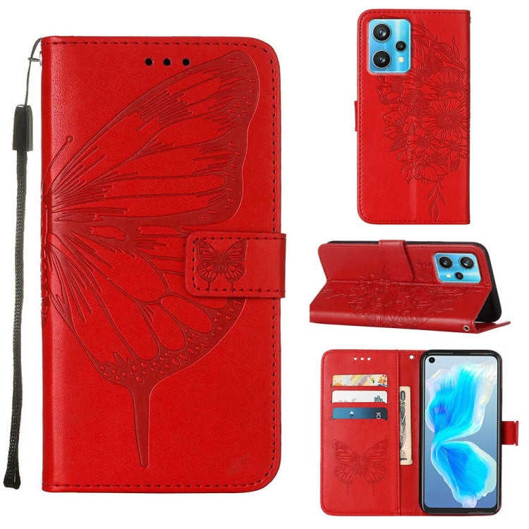 Embossed Butterfly Leather Phone Case, For OPPO Reno5 Pro+ 5G/Find X3 Neo, For OPPO Reno7 5G Global/Find X5 Lite, For OPPO Realme 9 Pro+ 5G