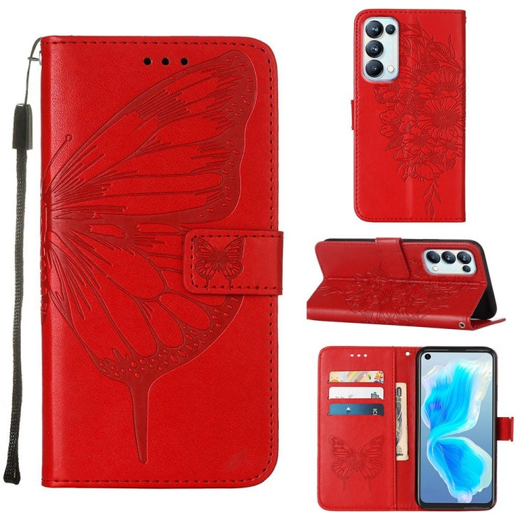 Embossed Butterfly Leather Phone Case, For OPPO Realme 9i, For OPPO Realme GT Neo3, For OPPO Reno5 Pro 5G