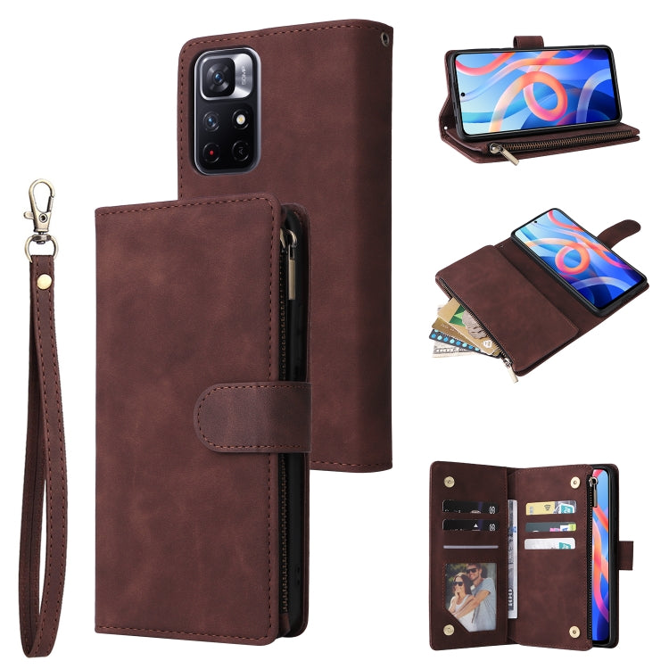 Multifunctional Frosted Zipper Wallet Leather Phone Case, For Samsung Galaxy A53 5G, For Xiaomi Redmi Note 11 Pro China, For Xiaomi Redmi Note 11 China