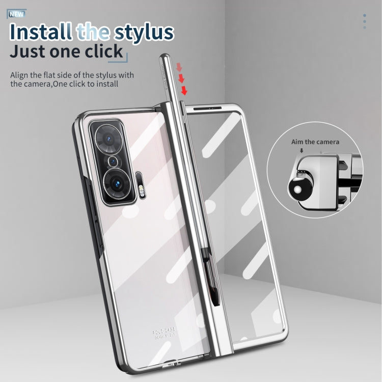 Electroplating Hinge Phone Case with Stylus, For Huawei Mate X2, For Honor Magic V, For Samsung Galaxy Z Fold2 5G, For Xiaomi Mi Mix Fold, For Samsung Galaxy Z Fold2 5G with Film