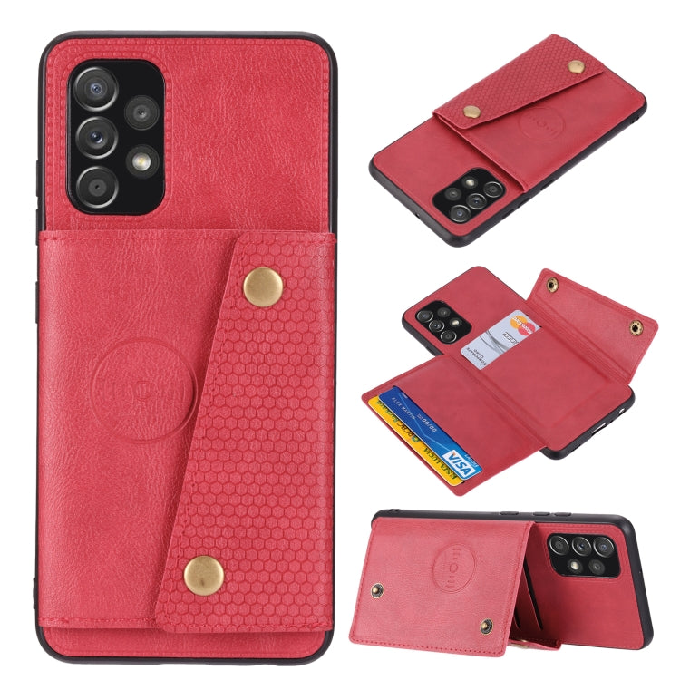 Double Buckle PU + TPU Shockproof Magnetic Phone Case, For Samsung Galaxy A23 165mm, For Samsung Galaxy A73 5G