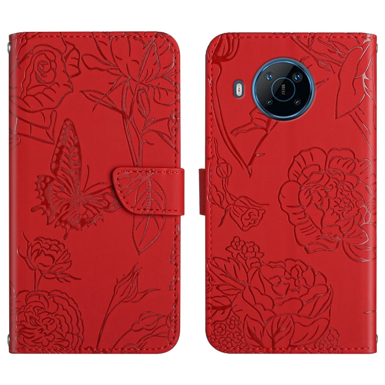 Skin Feel Butterfly Peony Embossed Leather Phone Case, For Motorola Moto G Stylus 4G 2022, For Motorola Moto G Stylus 5G 2022, For Motorola Moto G52, For Nokia X100