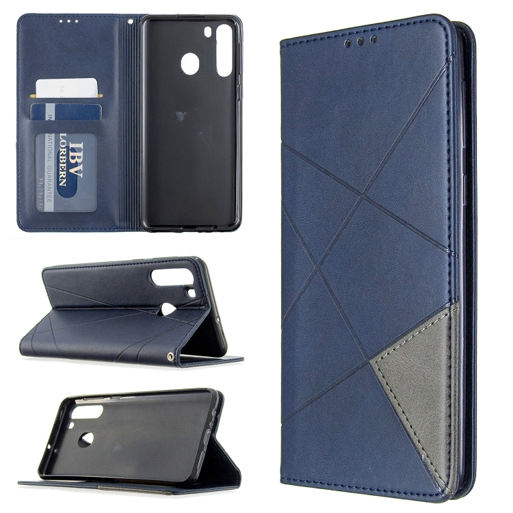 Rhombus Texture Horizontal Flip Magnetic Leather Case with Holder & Card Slots & Wallet, For Huawei P40, For Huawei P40 Pro, For Galaxy A01, For Galaxy A21, For Xiaomi Redmi K30