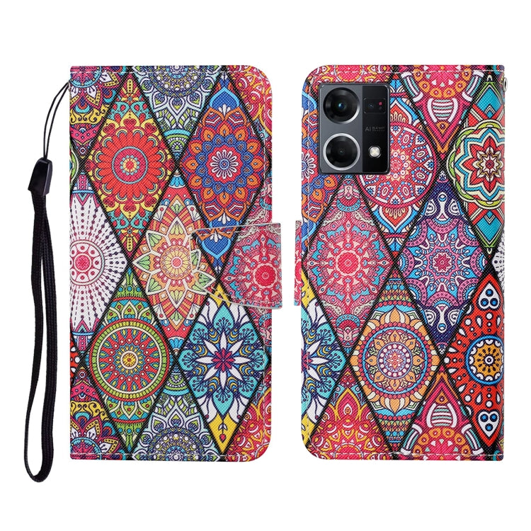 Colored Drawing Pattern Flip Leather Phone Case, For OPPO Reno7 4G