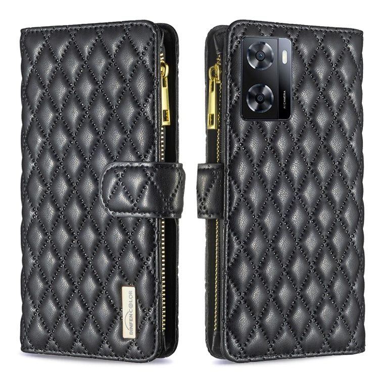Diamond Lattice Zipper Wallet Leather Flip Phone Case, For Motorola Moto G42 4G, For Motorola Moto G62, For Nothing Phone 1, For OPPO A57 4G
