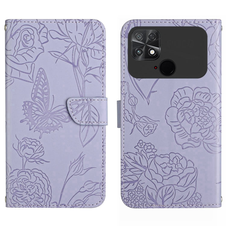 HT03 Skin Feel Butterfly Embossed Flip Leather Phone Case, For Motorola Moto G32, For Nothing Phone 1, For OPPO A57 4G/A77 4G/Realme Narzo 50 5G/Realme V23, For Xiaomi Poco C40