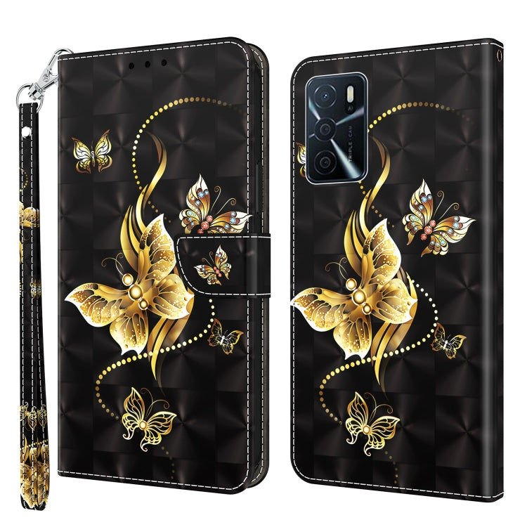 3D Painted Leather Phone Case, For OPPO A16 / A16s / A54s, For OPPO A54 5G / A74 5G, For OPPO A94 5G / A95 5G