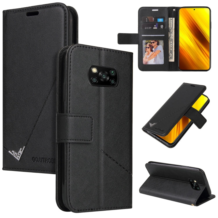 GQUTROBE Right Angle Leather Phone Case, For Xiaomi Poco F3, For Xiaomi Mi 11, For Xiaomi Mi Note 10, For Xiaomi Poco X3 NFC