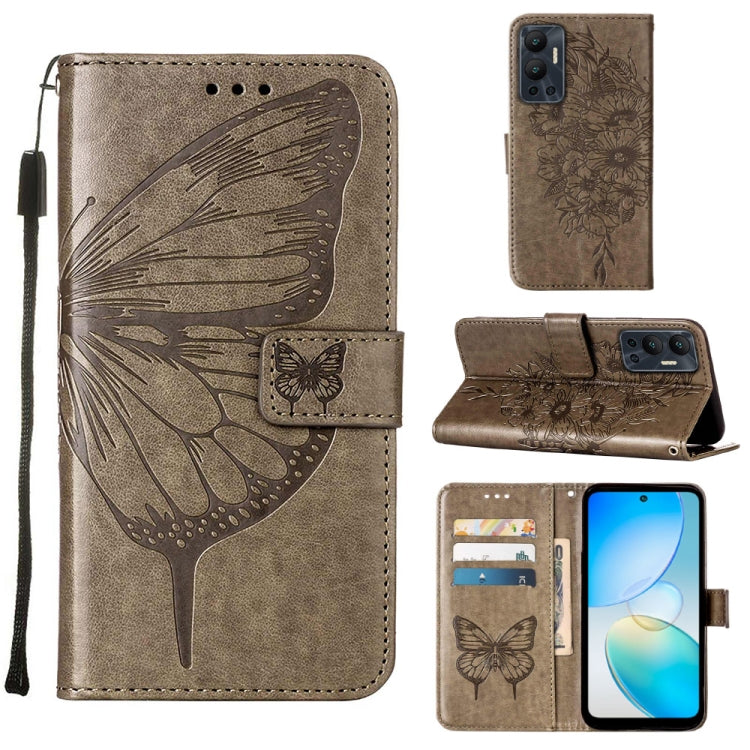 Embossed Butterfly Flip Leather Phone Case, For Infinix Hot 12 Play/Hot 12 Play NFC X6816C, For Infinix Hot 12i X665, For Infinix Hot 12 X6817