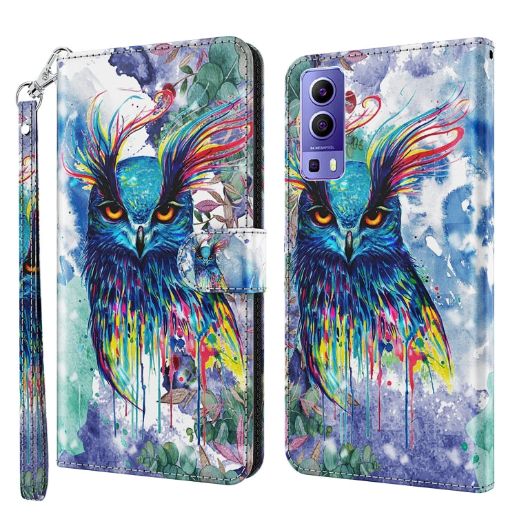 3D Painting Pattern TPU + PU Leather Phone Case, For OPPO Reno7 5G/Find X5 Lite, For vivo Y72 5G