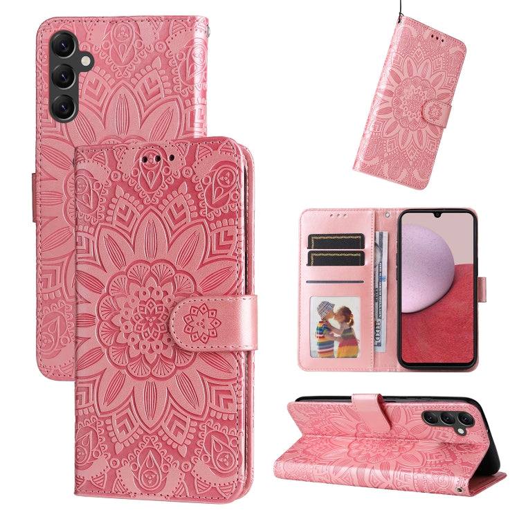 Embossed Sunflower Leather Phone Case, For Samsung Galaxy A14 5G
