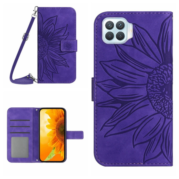 Skin Feel Sun Flower Pattern Flip Leather Phone Case with Lanyard, For OPPO Reno4 5G, For OPPO Reno4 Lite/A93 4G