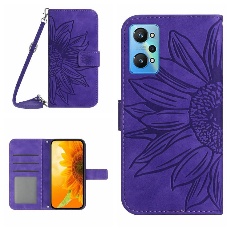 Skin Feel Sun Flower Pattern Flip Leather Phone Case with Lanyard, For Realme GT Master, For Realme GT Neo2