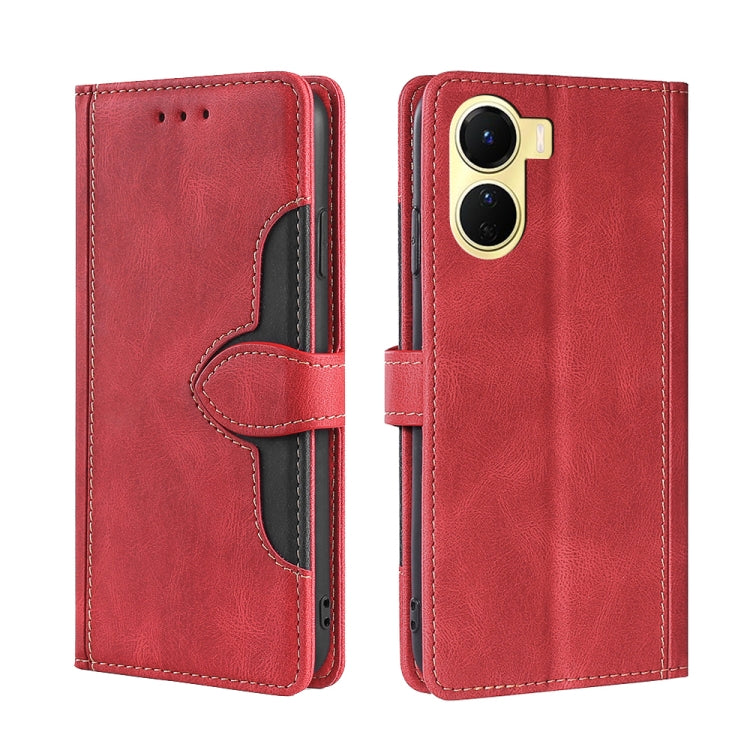 Skin Feel Magnetic Buckle Leather Phone Case, For Motorola Moto E32 India/E22s 4G Global, For OPPO A17, For OPPO K10x 5G, For Realme C33 4G, For vivo V25 5G/V25e 5G, For vivo Y16 4G/Y02s 4G