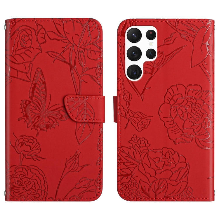 HT03 Skin Feel Butterfly Embossed Flip Leather Phone Case, For Realme 10 5G, For Realme C33, For Xiaomi Redmi A1+, For Samsung Galaxy S23 Ultra 5G