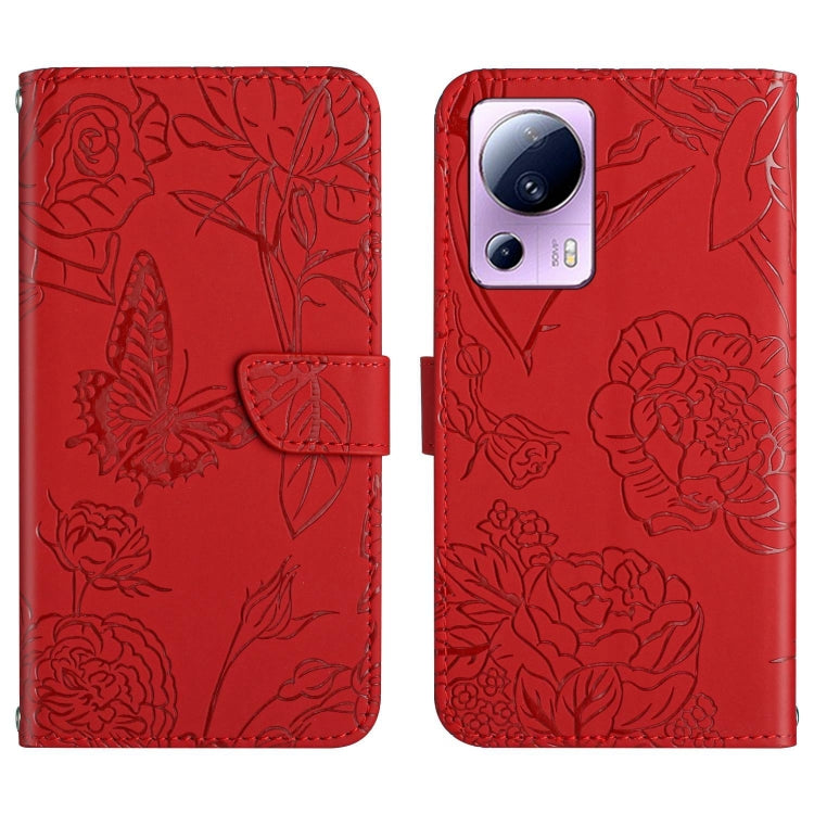 HT03 Skin Feel Butterfly Embossed Flip Leather Phone Case, For Samsung Galaxy S23 5G, For Samsung Galaxy S23+ 5G, For Sharp Aquos Sense7 SH-V48, For Xiaomi 12 Lite NE