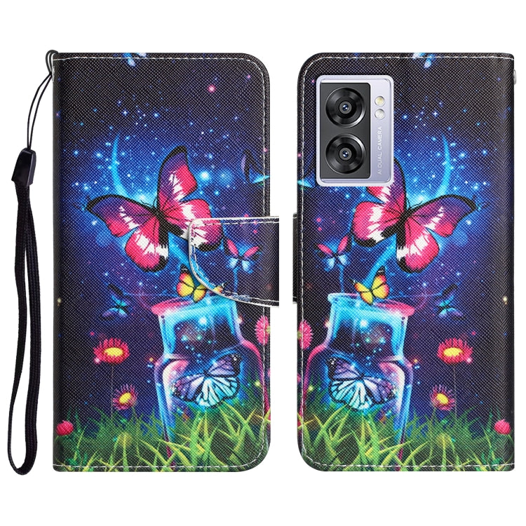 Colored Drawing Leather Phone Case, For OPPO A57 2022