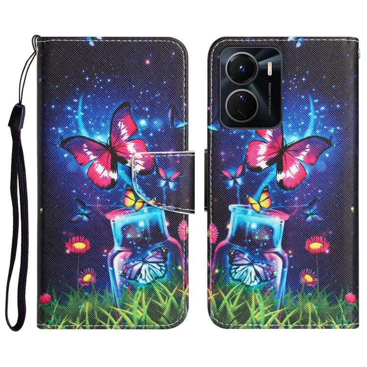 Colored Drawing Leather Phone Case, For vivo Y16