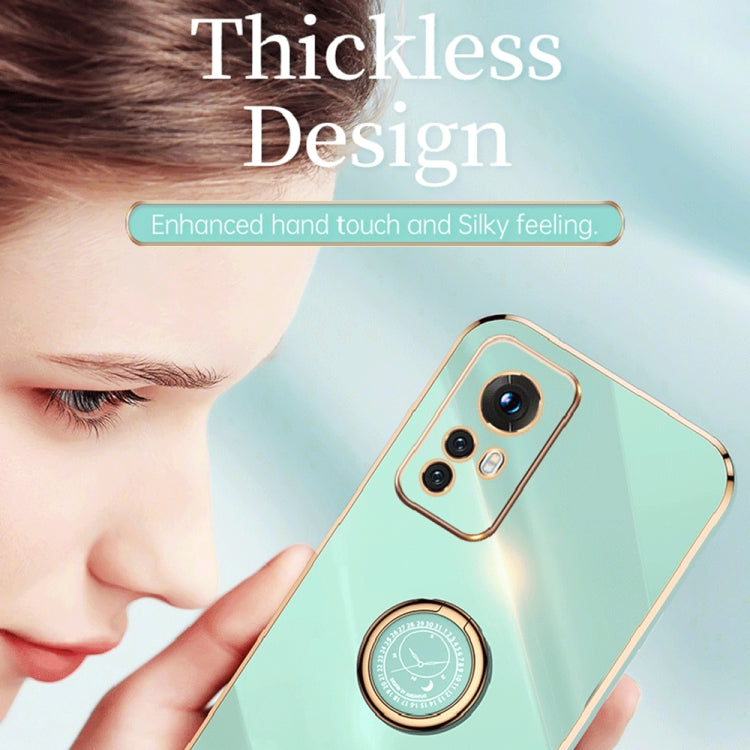 XINLI Straight Edge 6D Electroplate TPU Phone Case with Ring Holder, For Xiaomi 12, For Xiaomi 12T Pro, For Xiaomi 12 Lite