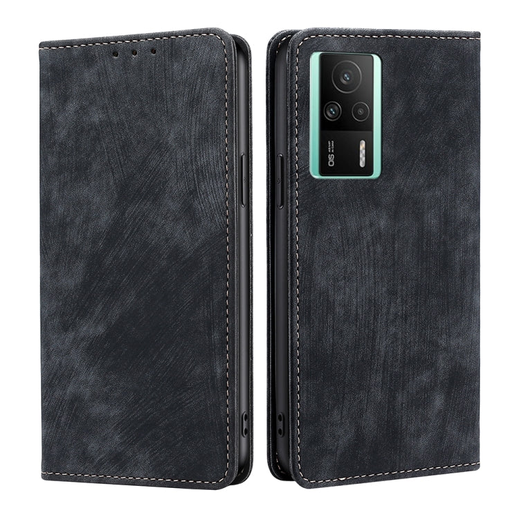 RFID Anti-theft Brush Magnetic Leather Phone Case, For vivo S16 / S16 Pro, For vivo Y02 4G, For Fujitsu Arrows N F-51C, For Xiaomi Redmi K60E