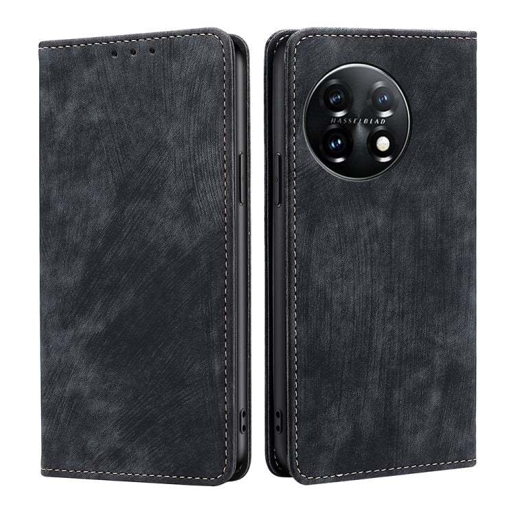 RFID Anti-theft Brush Magnetic Leather Phone Case, For Xiaomi Redmi K60 / K60 Pro, For Honor 80 GT, For OnePlus 11